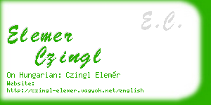 elemer czingl business card