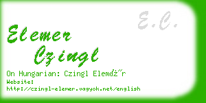 elemer czingl business card